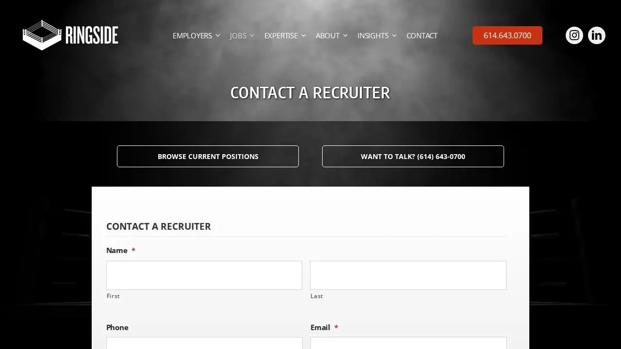 Ringside Talent page