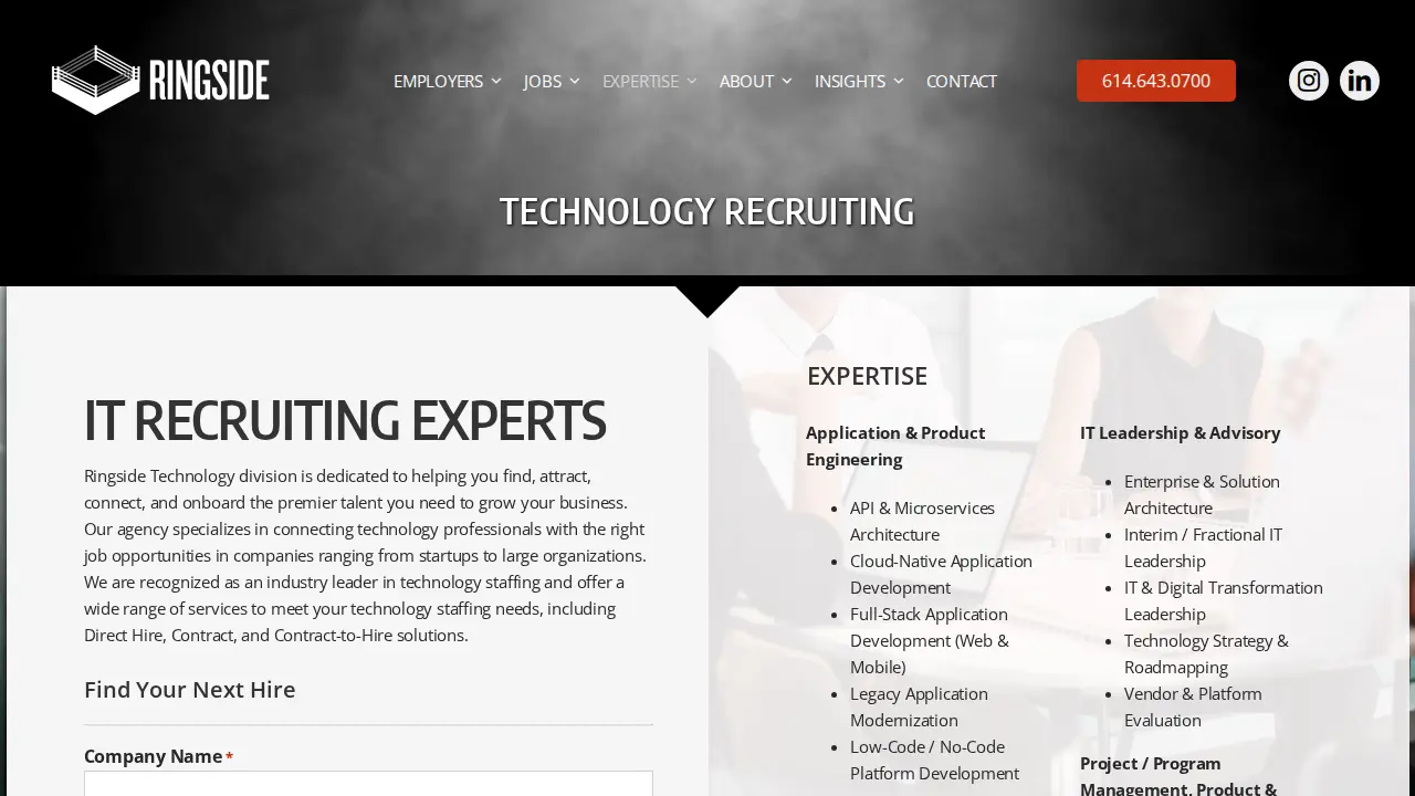 Ringside Talent page