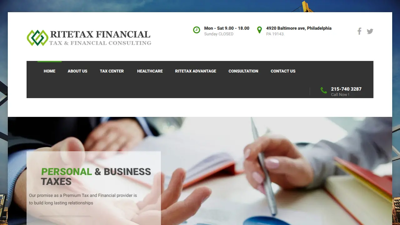 RITETAX Financial page
