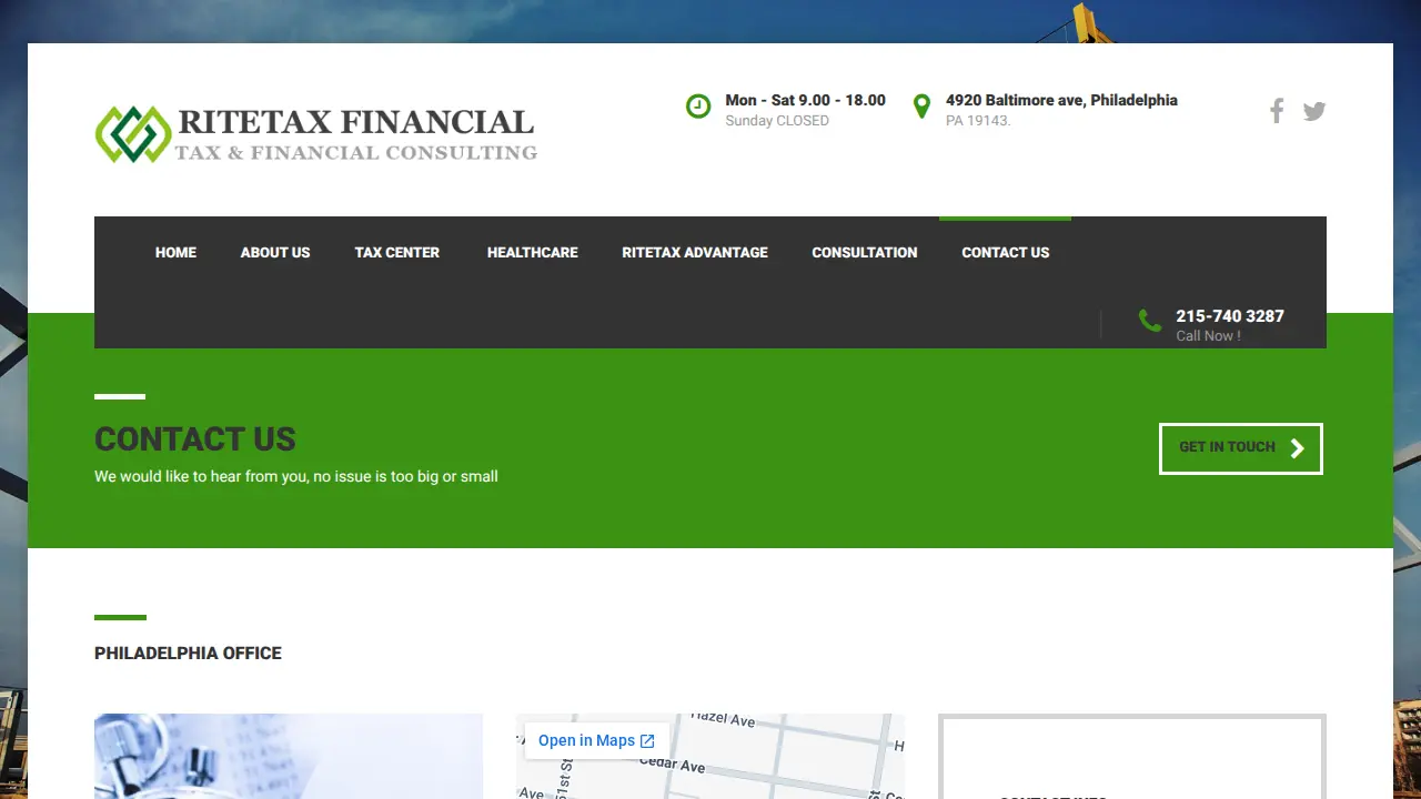 RITETAX Financial website