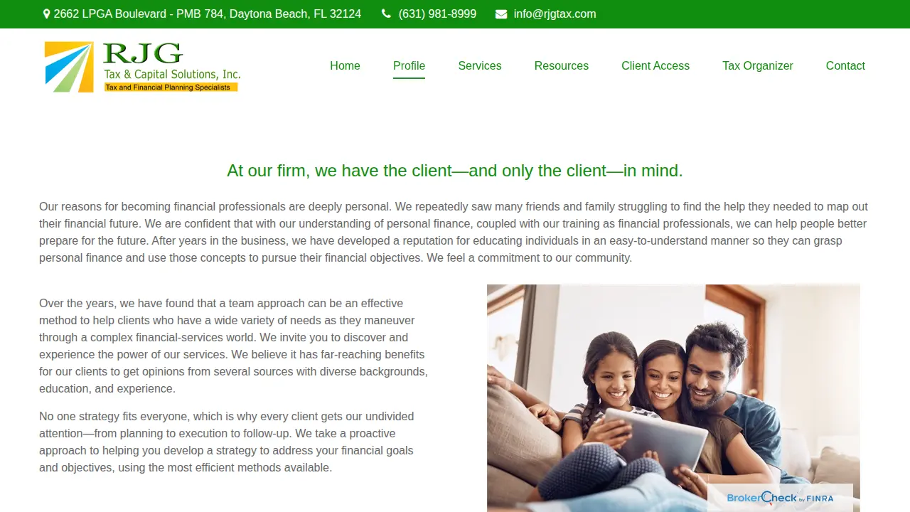 RJG Tax & Capital Solutions, Inc page