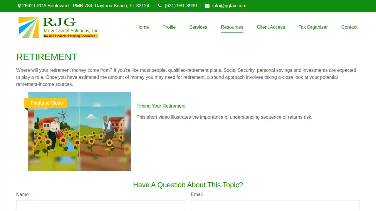 RJG Tax & Capital Solutions, Inc page