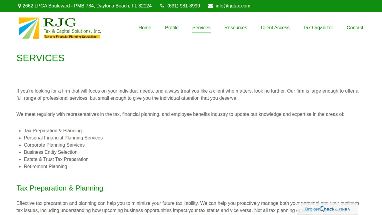 RJG Tax & Capital Solutions, Inc page