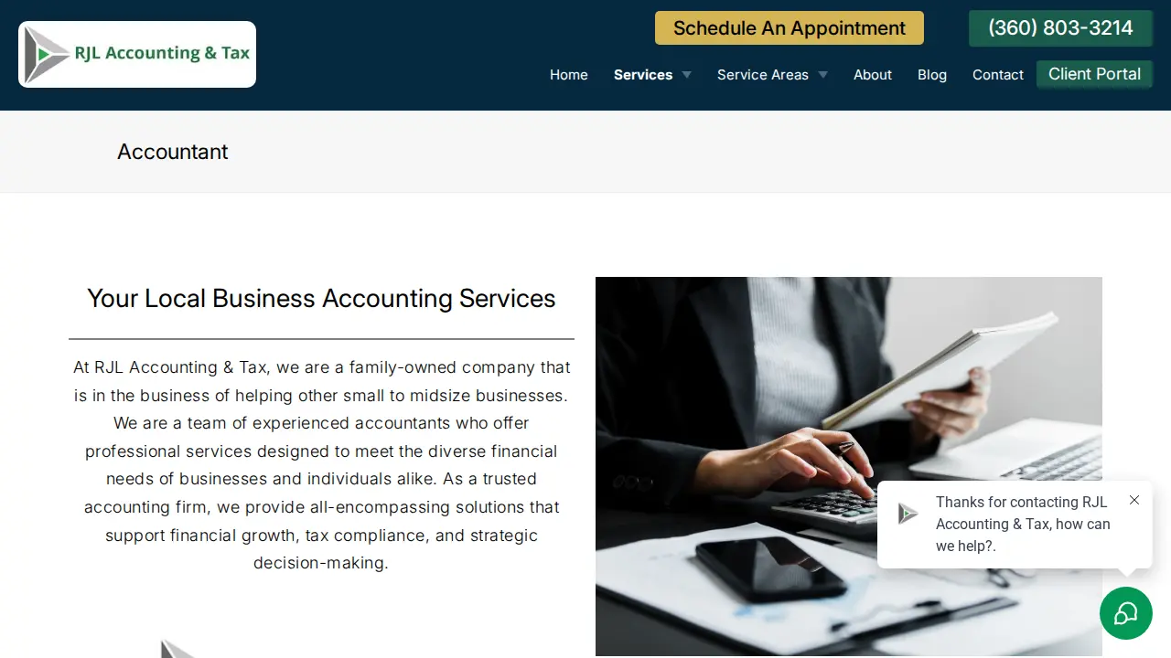 RJL Accounting & Tax page