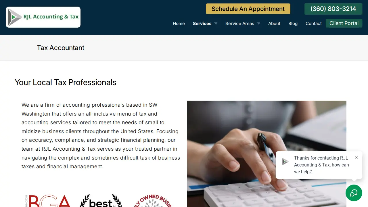 RJL Accounting & Tax page