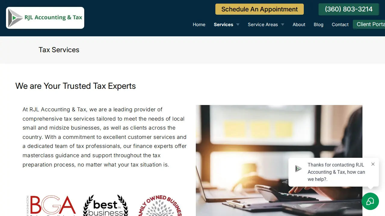 RJL Accounting & Tax page