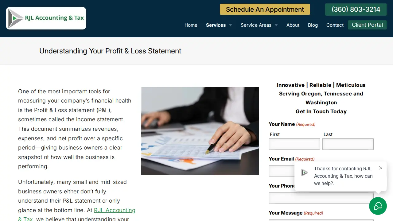 RJL Accounting & Tax page