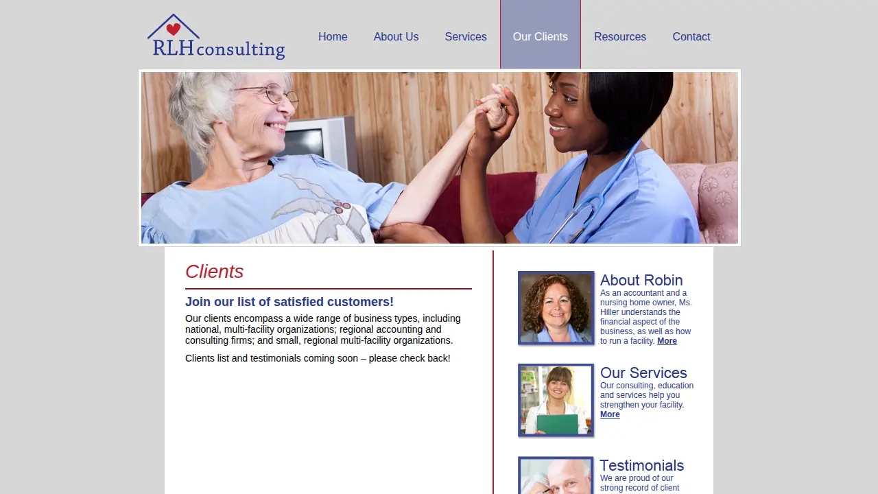 RLH Consulting page