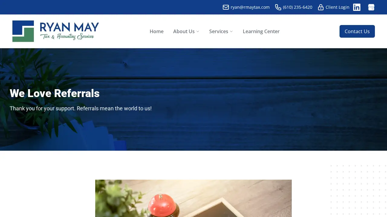 Ryan May, Tax & Accounting Services page