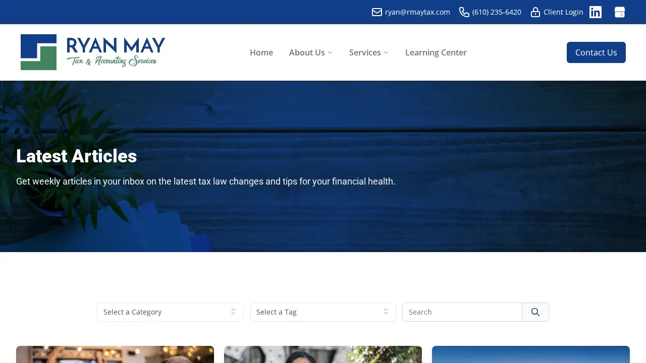 Ryan May, Tax & Accounting Services page