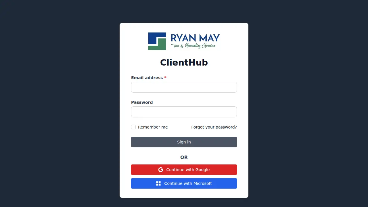 Ryan May, Tax & Accounting Services page