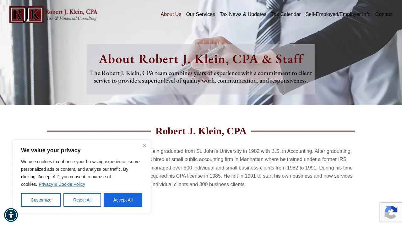 Robert J. Klein CPA page