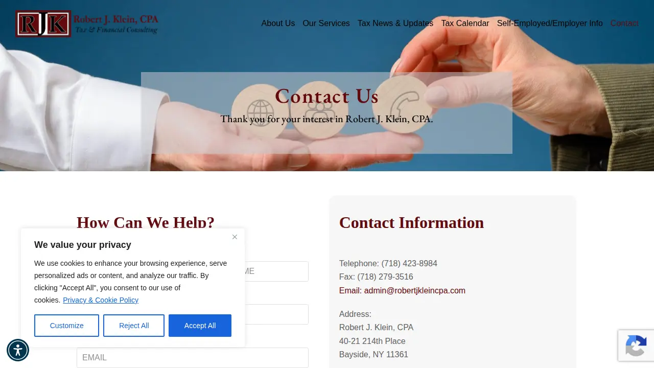 Robert J. Klein CPA page