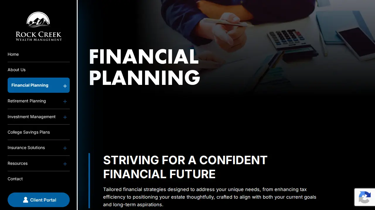 Rock Creek Wealth Management page