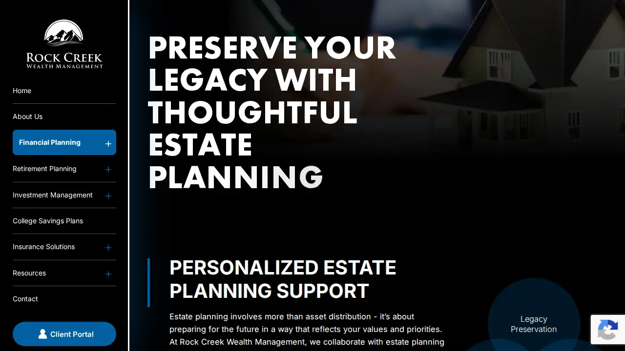 Rock Creek Wealth Management page