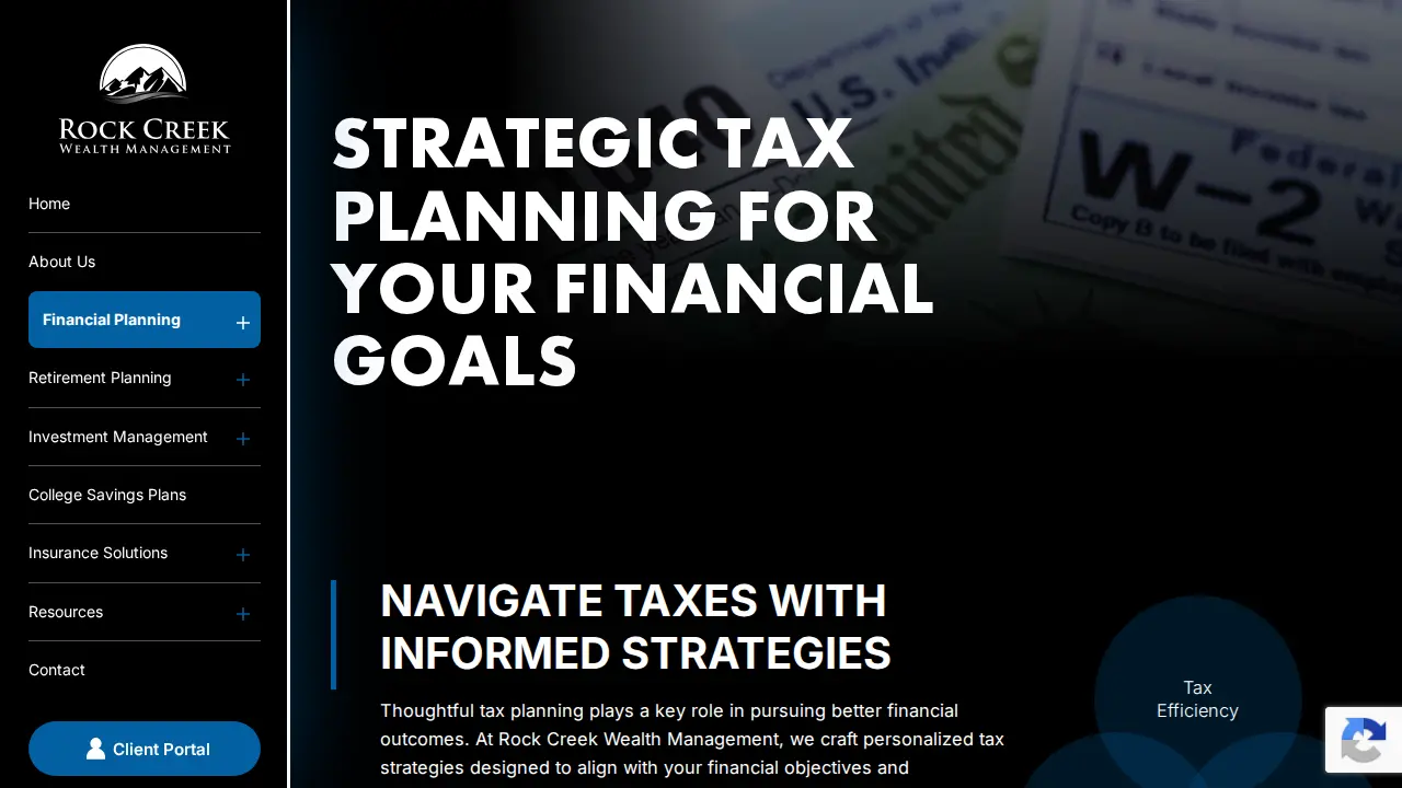 Rock Creek Wealth Management page