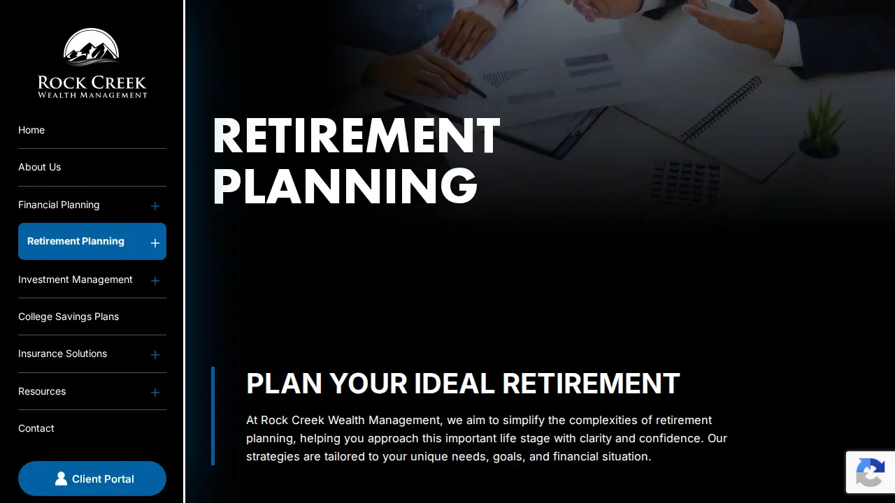 Rock Creek Wealth Management page