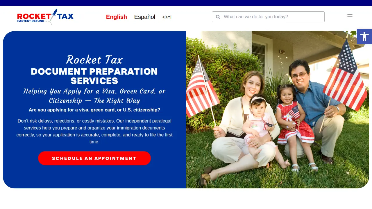 ROCKET TAX page