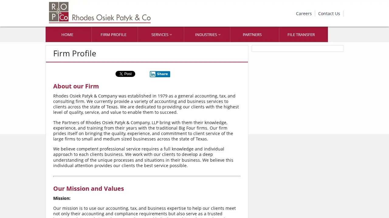 Rhodes Osiek Patyk & Company page