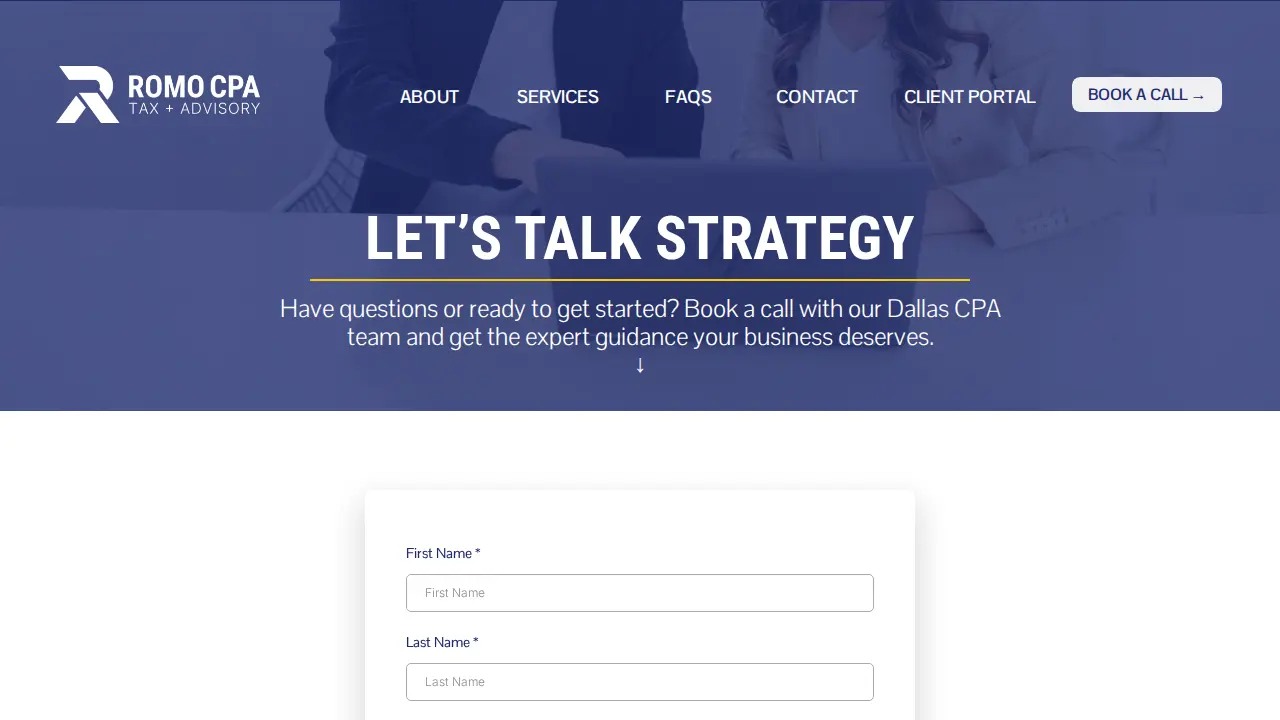 Romo CPA page
