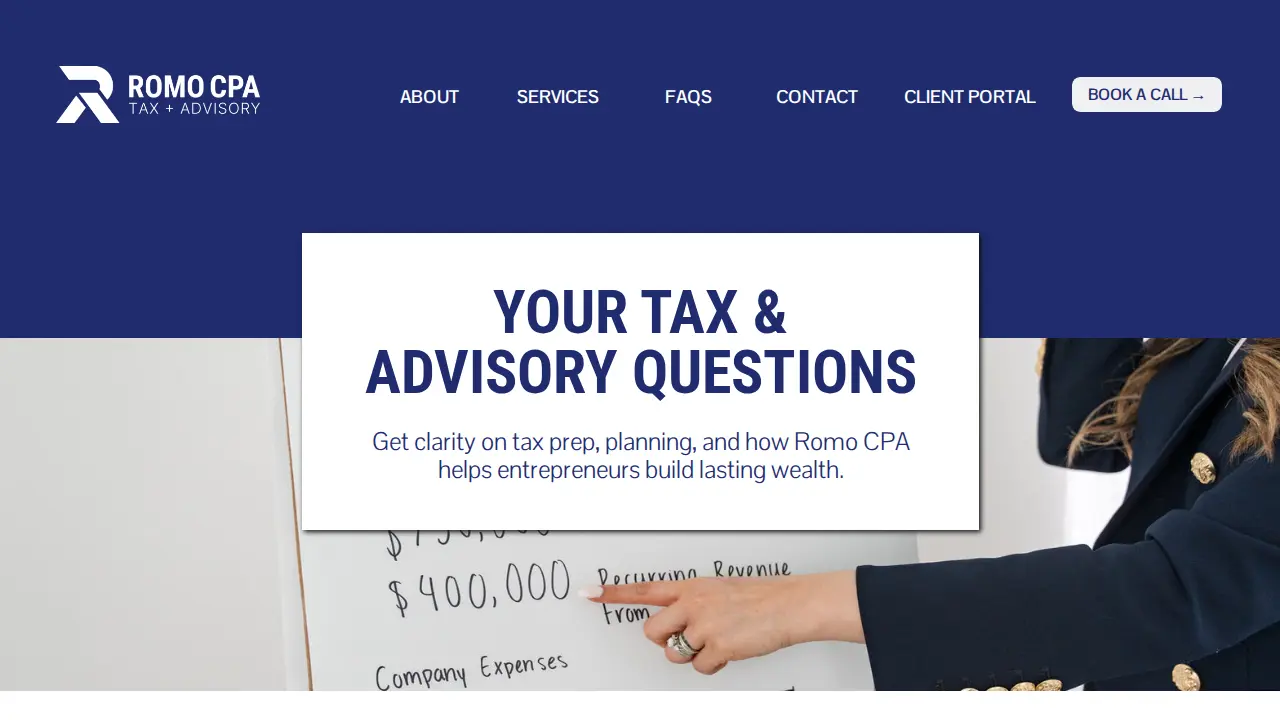 Romo CPA page