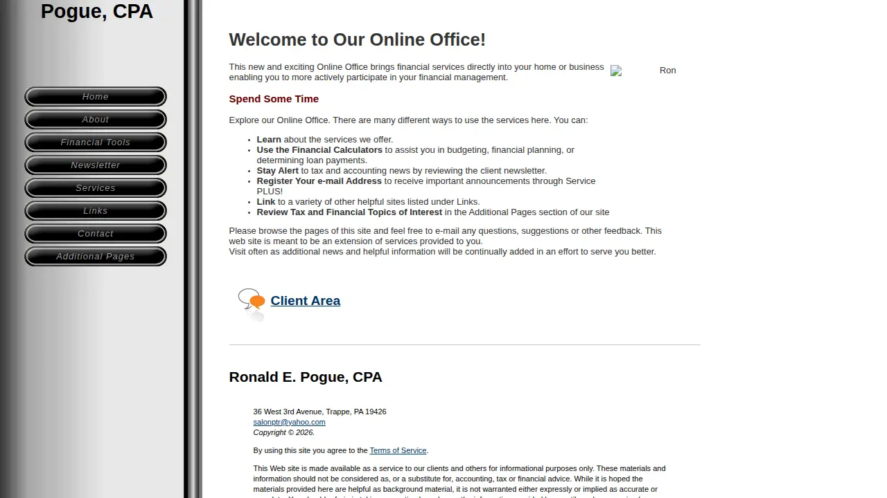 Ronald E. Pogue, CPA website