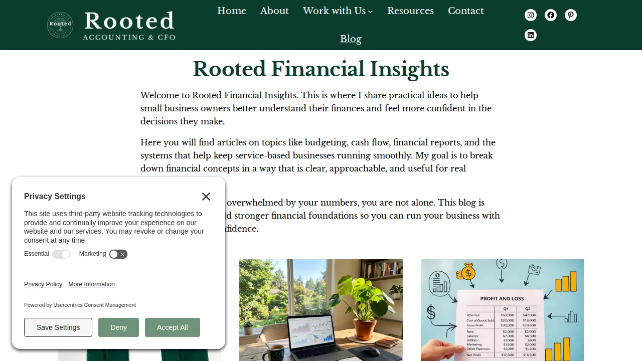 Rooted Accounting & CFO Solutions page