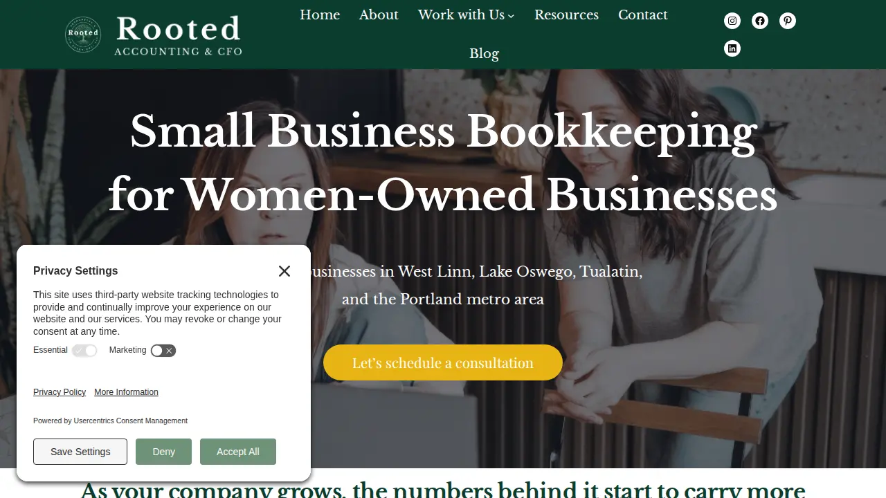 Rooted Accounting & CFO Solutions page