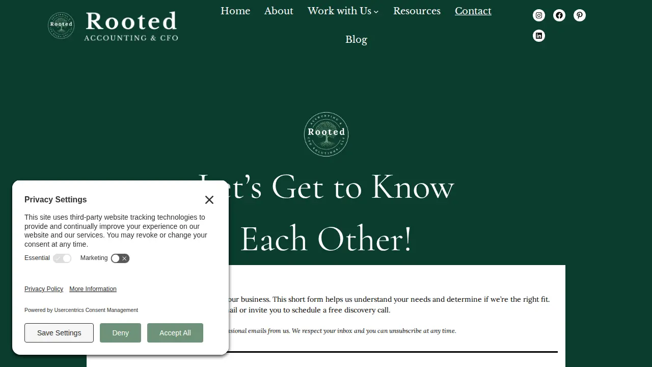 Rooted Accounting & CFO Solutions page