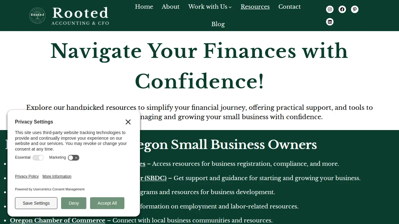 Rooted Accounting & CFO Solutions page