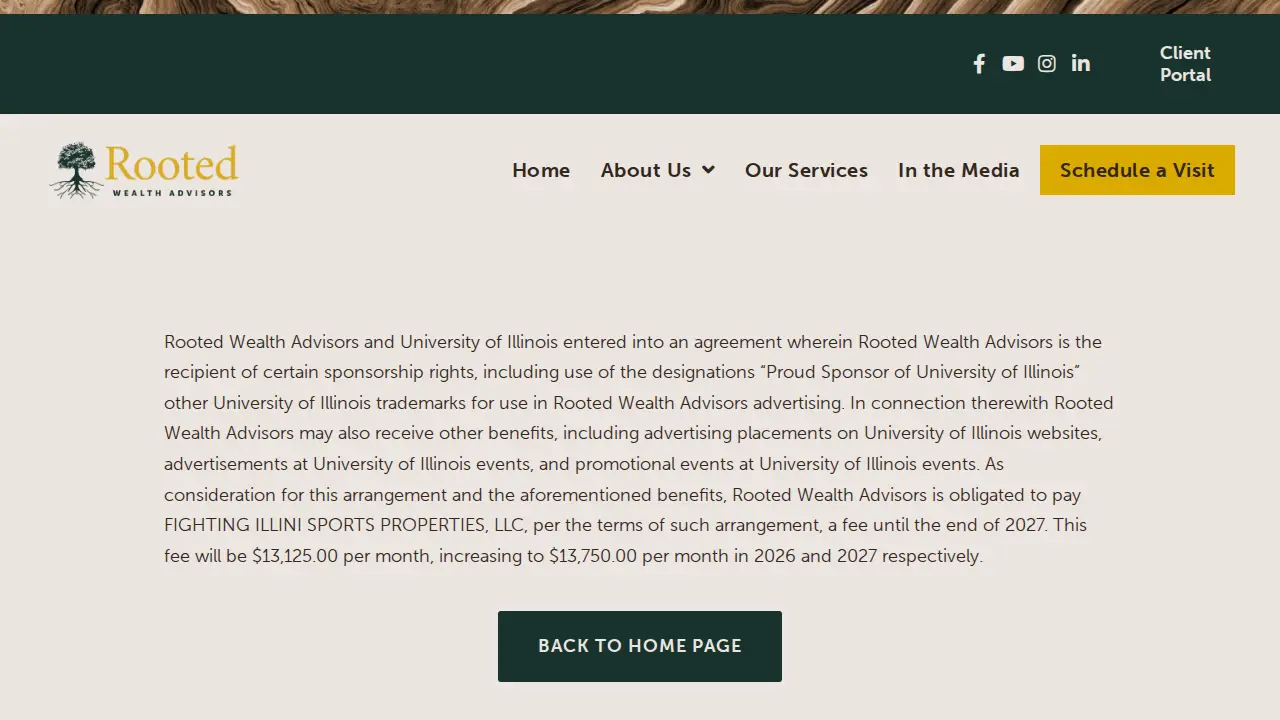 Rooted Wealth Advisors page