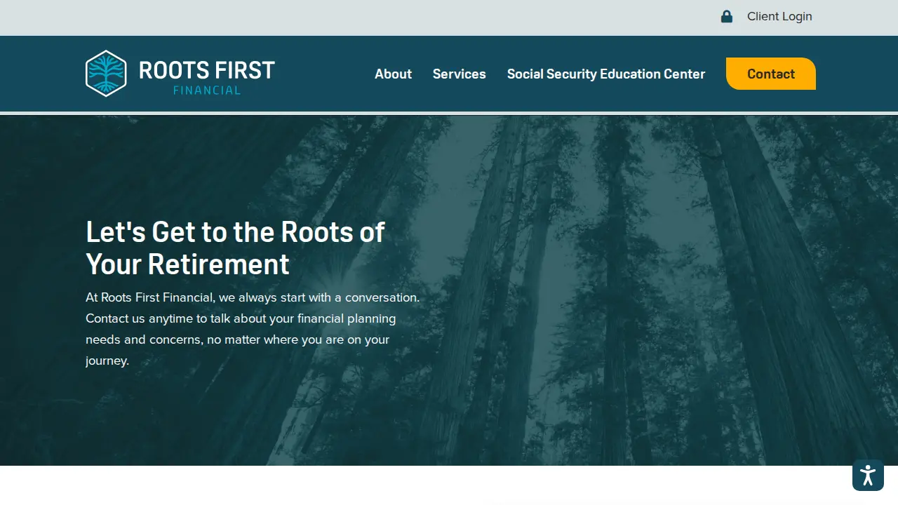 Roots First Financial page