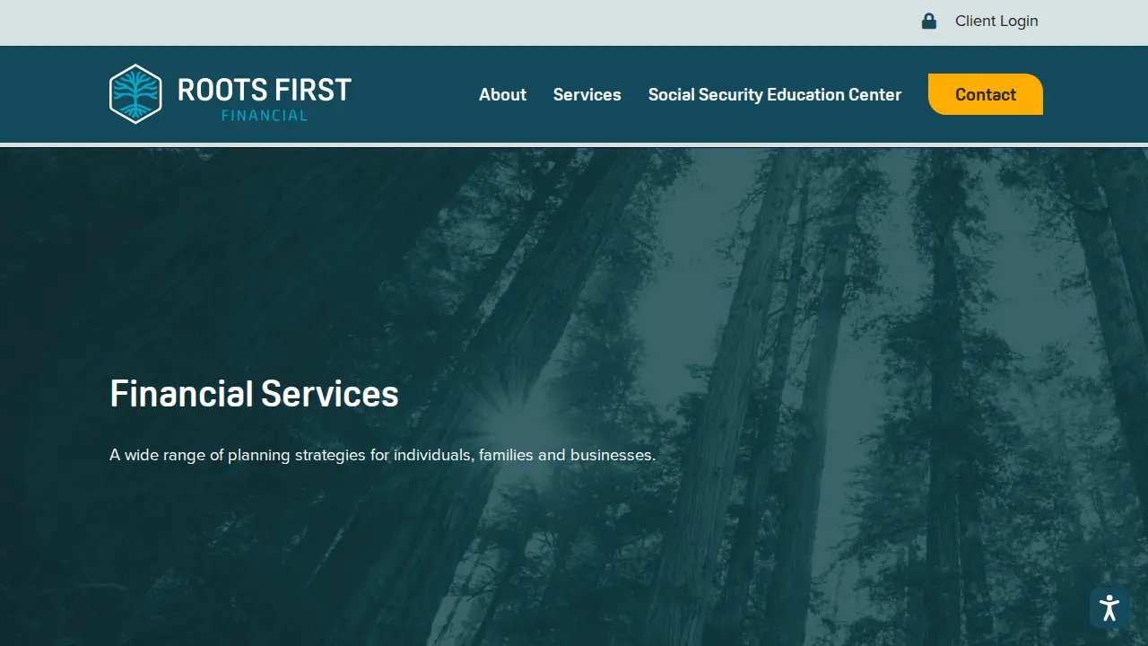 Roots First Financial page