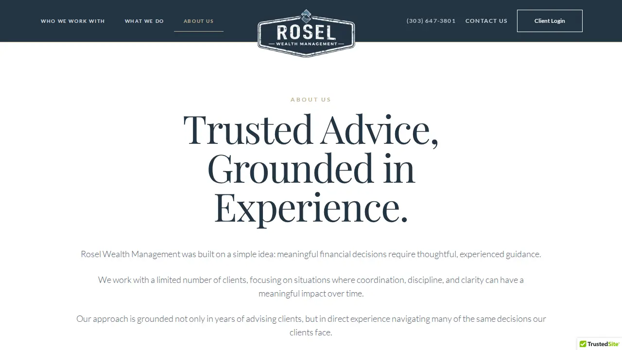 Rosel Wealth Management page