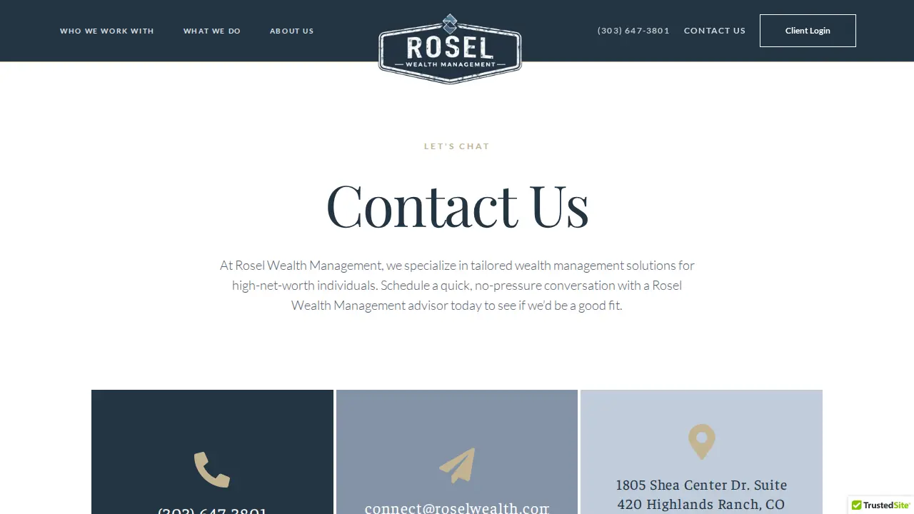 Rosel Wealth Management page