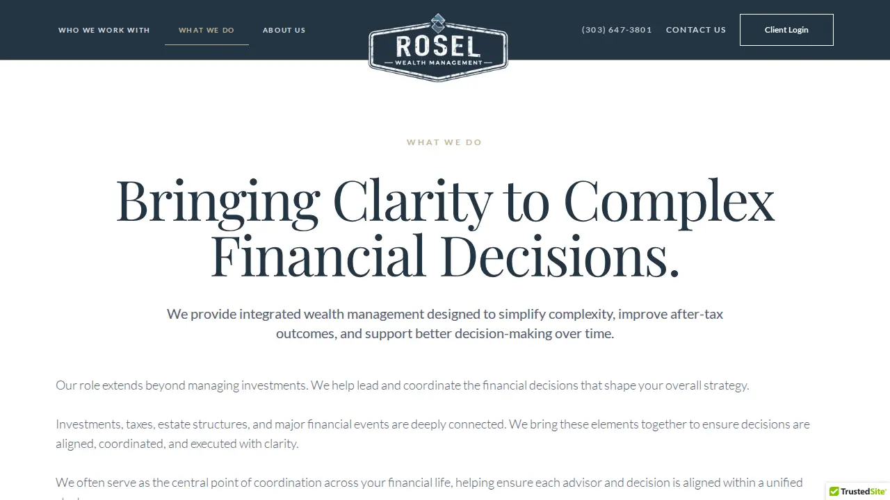 Rosel Wealth Management page