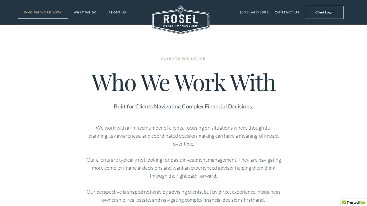 Rosel Wealth Management page