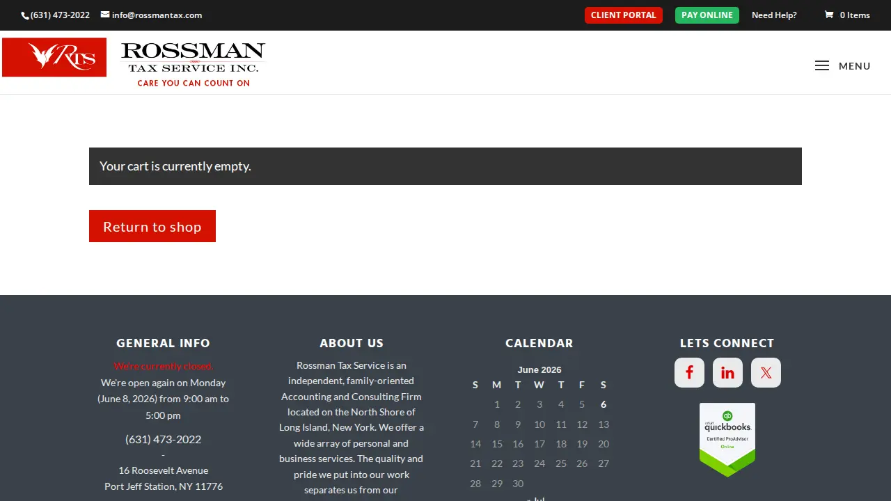 Rossman Tax Services page