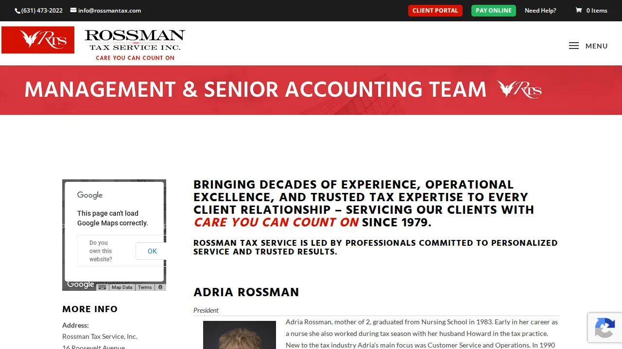 Rossman Tax Services page