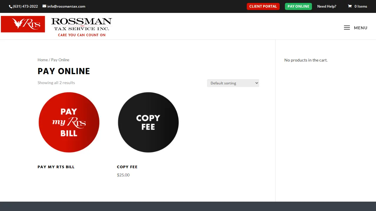 Rossman Tax Services page