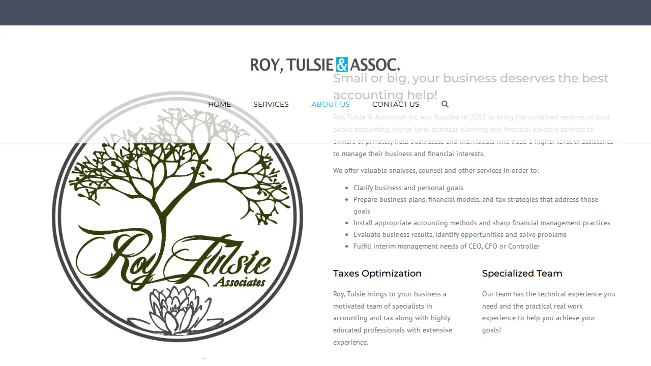 Roy, Tulsie & Associates page