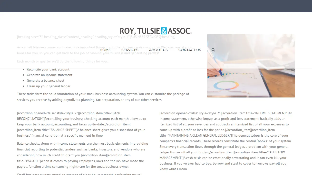 Roy, Tulsie & Associates page