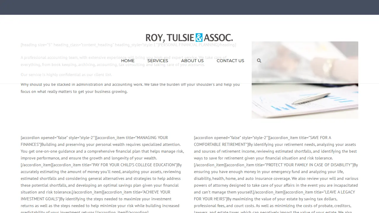 Roy, Tulsie & Associates page