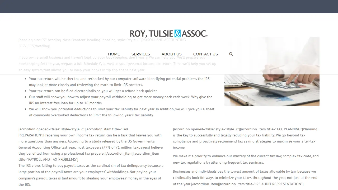 Roy, Tulsie & Associates page
