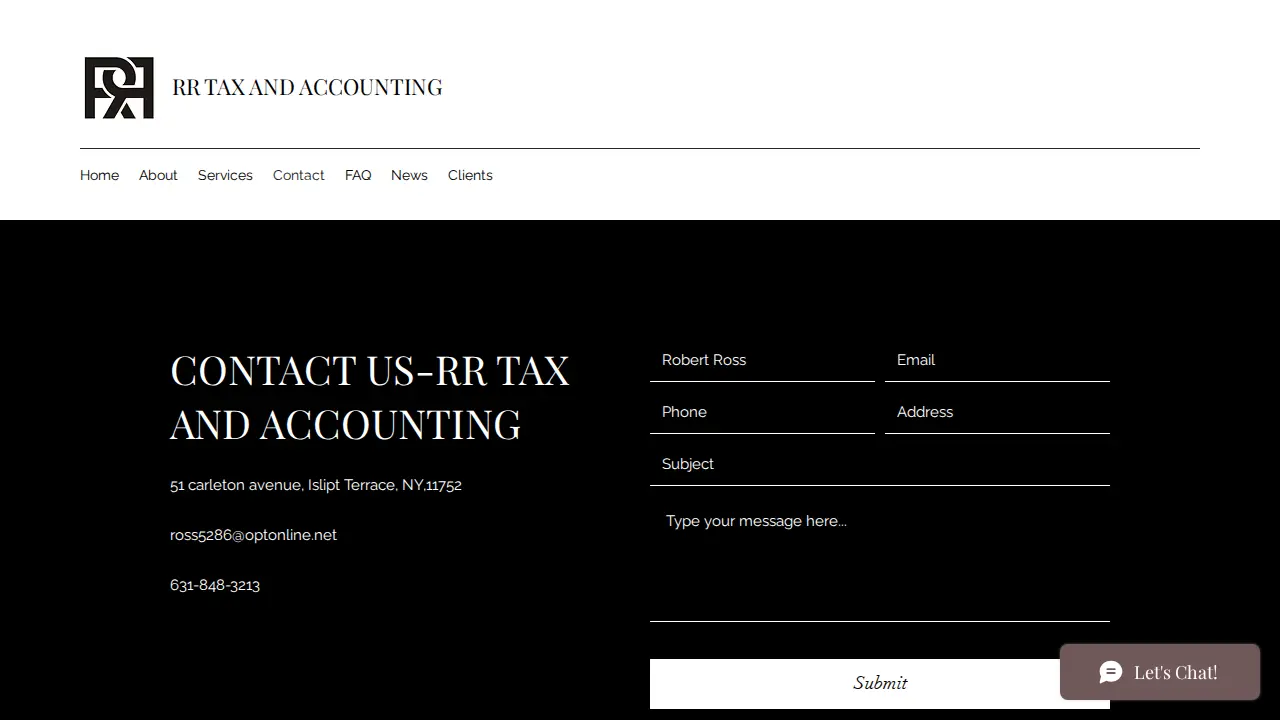Rr tax and accounting page