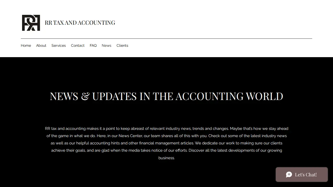 Rr tax and accounting page