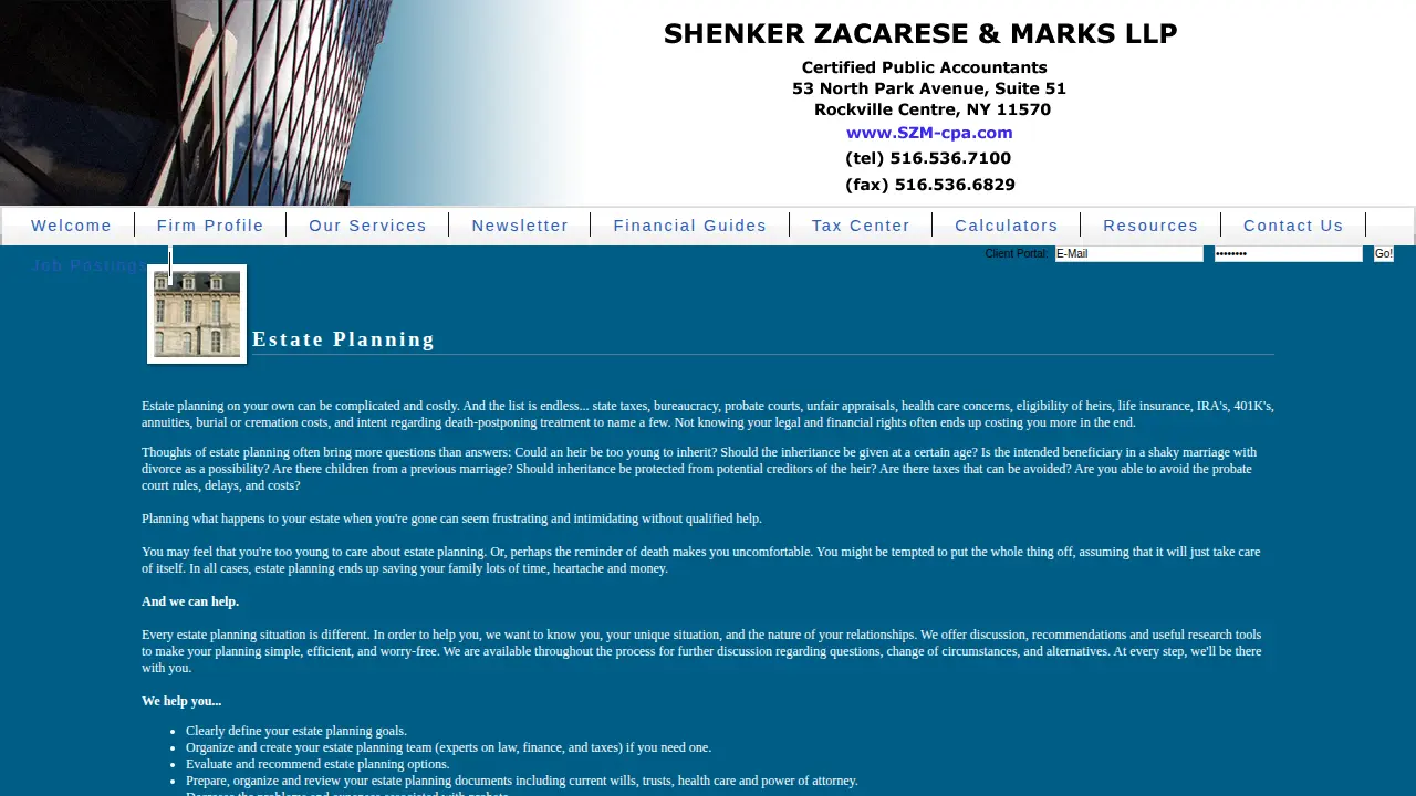 Rubenstein Shenker & Zacarese page