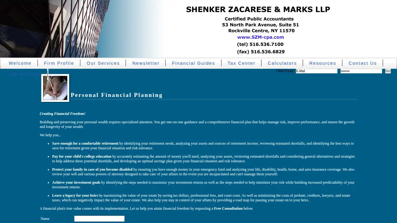 Rubenstein Shenker & Zacarese page