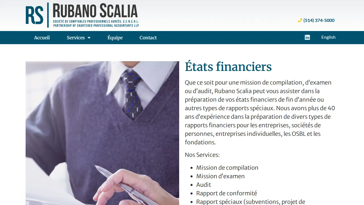 Rubano Scalia S.E.N.C.R.L | Société de Comptables Professionnels Agréés page
