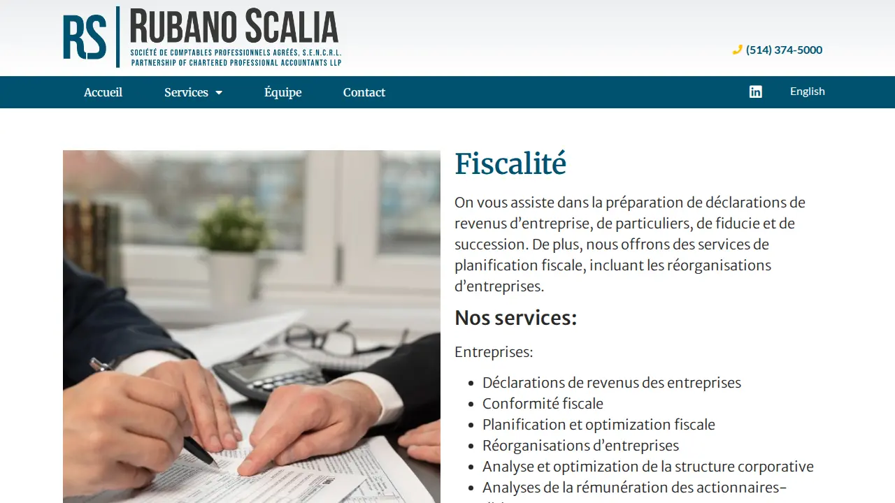 Rubano Scalia S.E.N.C.R.L | Société de Comptables Professionnels Agréés page